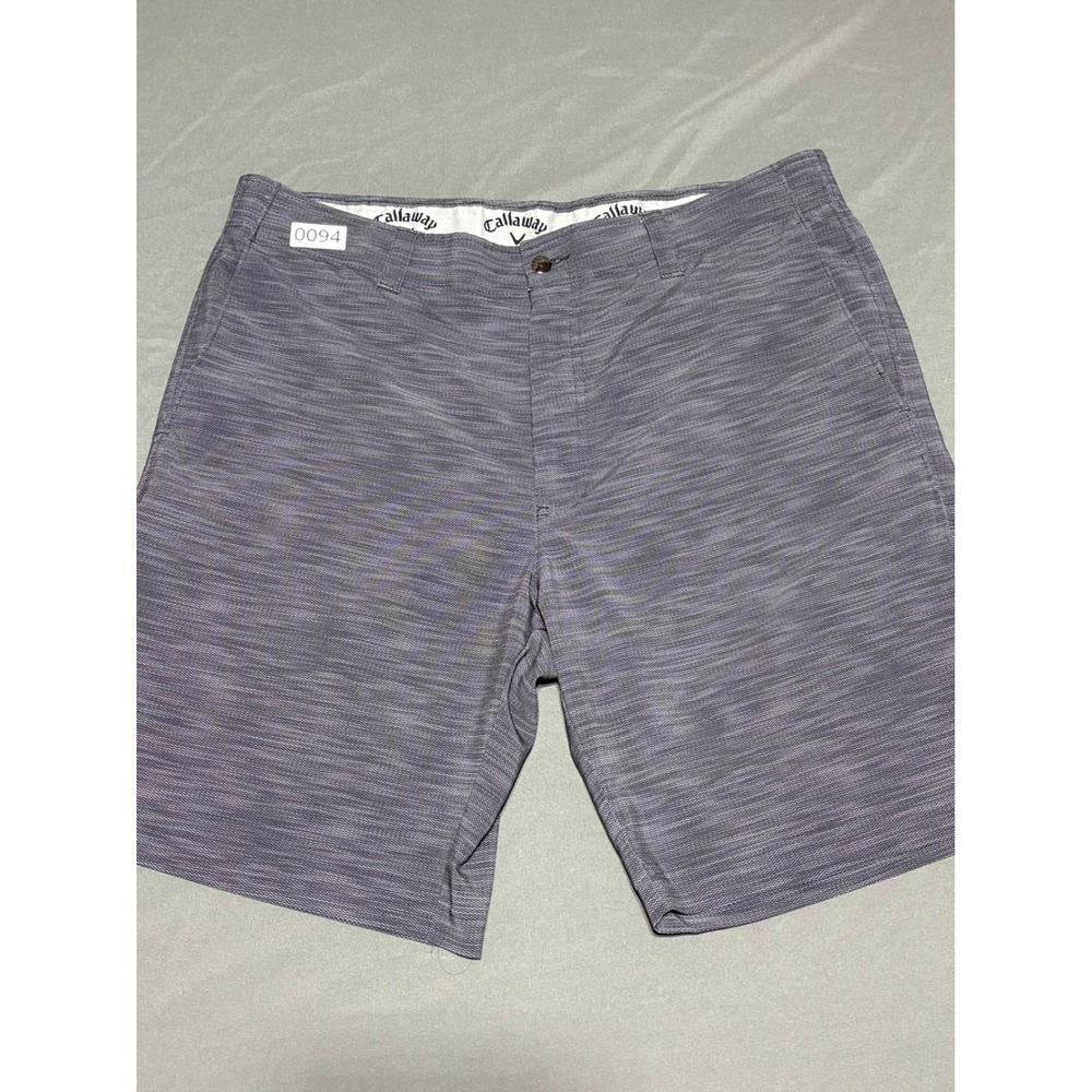 Callaway Mens Grey Chevron Golf Shorts Size 36 Stretch Performance Flat Front